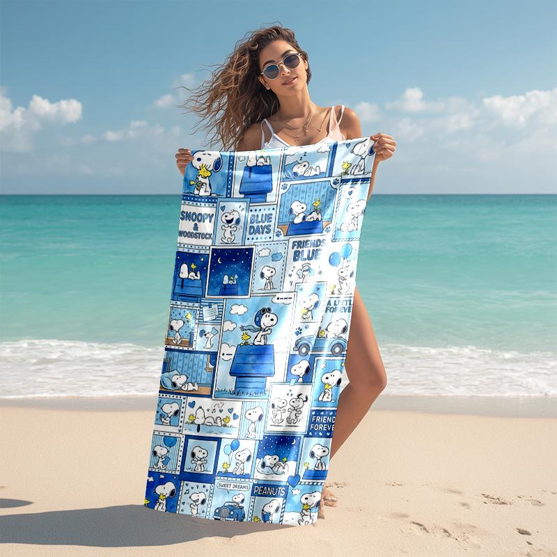 Snoopy beach towel Outdoor camping Beach towel for vacation swim Outdoor pool Absorbent bath towel
