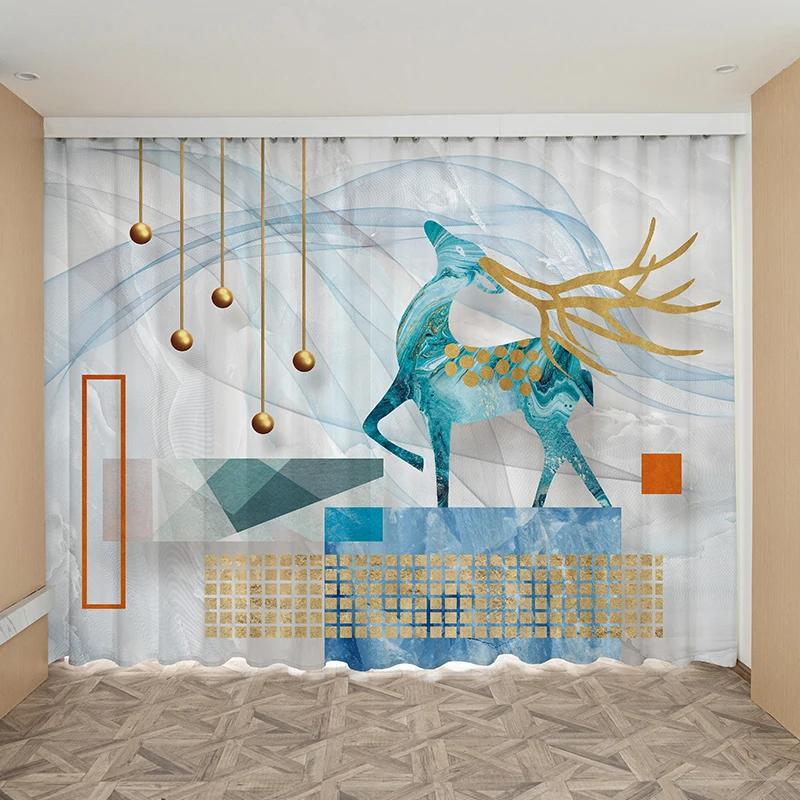 Curtain Shading Northern Europe Simple Modern Light Luxury Ginkgo Leaf Bedroom Living Room Drape Atmosphere High Shading New