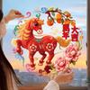 Year of Horse 2026 New Year Window Stickers 5D Plush PVC Flat Festival Stickers  Living Room
