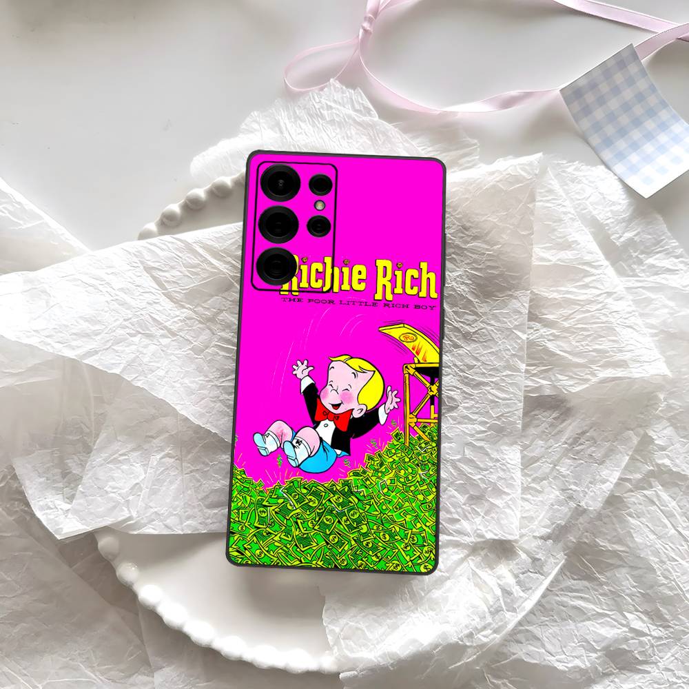 Cartoon Richie Rich Phone Case For Samsung S 24 Fe 25 Ultra Plus 20 Lite 21 30 22 23 24 22 Ultra 5G Fundas