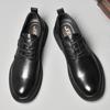 2024 New Man Cow Leather Shoes Big Size 46 Man Office Business Dress Leather Flats Man Split Leather Wedding Shoes Soft Handmade