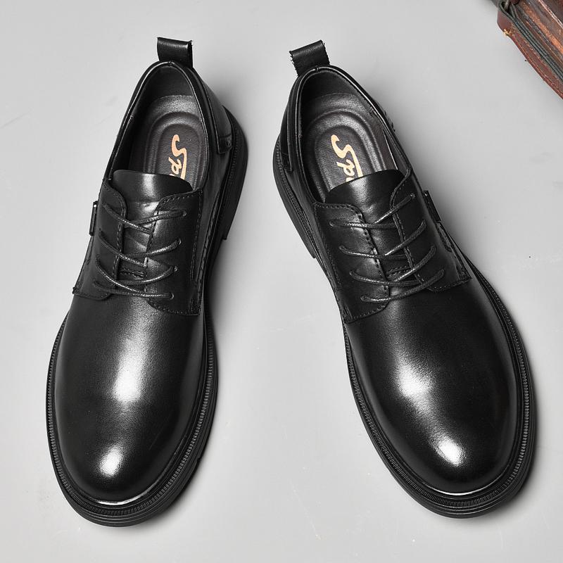 2024 New Man Cow Leather Shoes Big Size 46 Man Office Business Dress Leather Flats Man Split Leather Wedding Shoes Soft Handmade