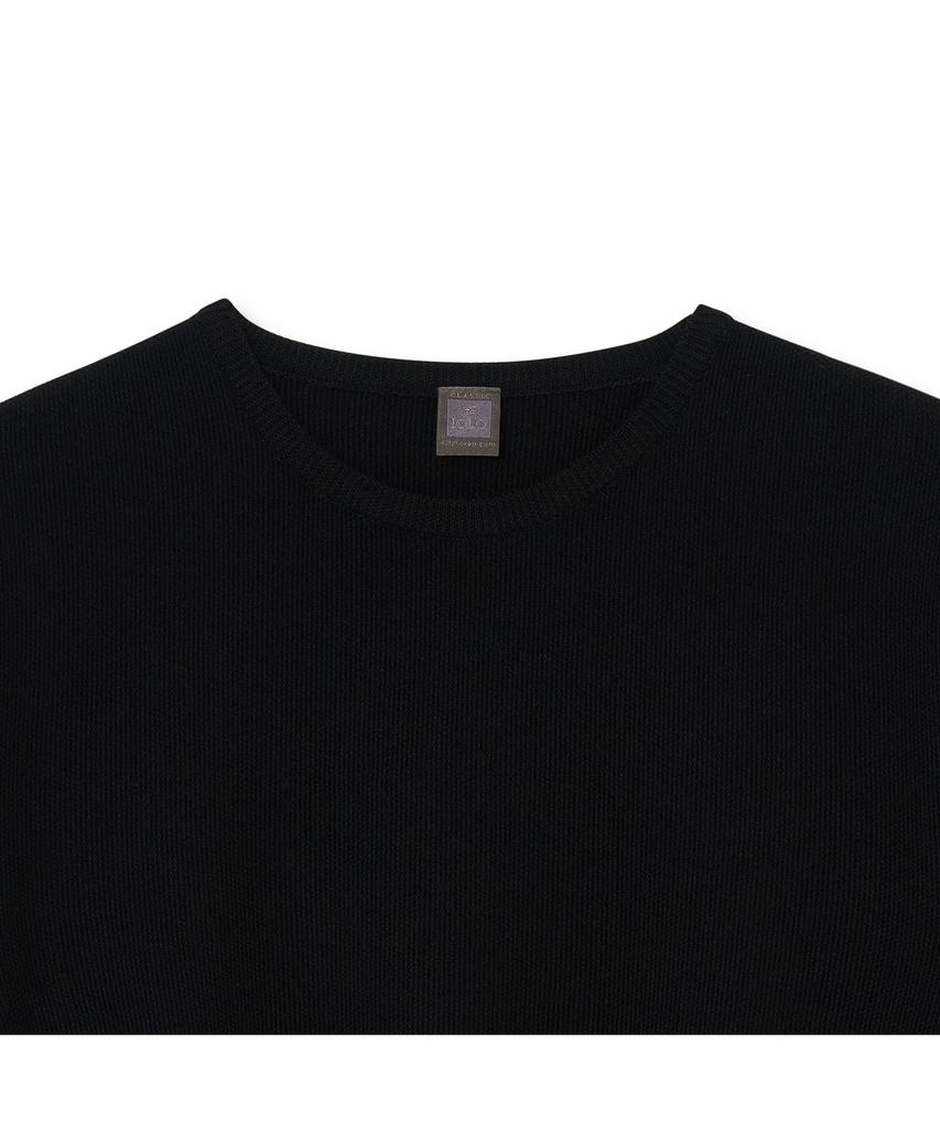 IOLO Wool Textured Crew Neck_Black