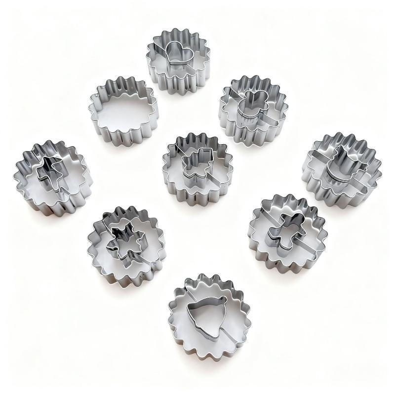 Stainless Steel Christmas Cookie Cutter Gingerbread Man Snowflake Star Shape Biscuit Mold Diy Cake Pastry Baking Making Tools