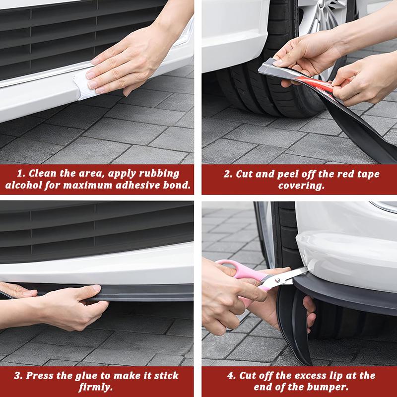 2.5M Car Front Bumper Protection Strip Rubber Universal Car Spoiler Lips Skirt Exterior Side of Wheel Protector Mouldings