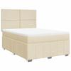 Exclusive House - Slatted Bed Base with Cream Mattress 140x200 Cm Fabric