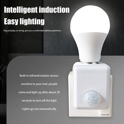 Ac110-240V Duvara Monte Edilebilir Led İnsan Kızılötesi Sensörlü Lamba Tutucu Akıllı Gecikmeli E27 Vidalı Port Sensörlü Lamba Başlığı Adaptörü
