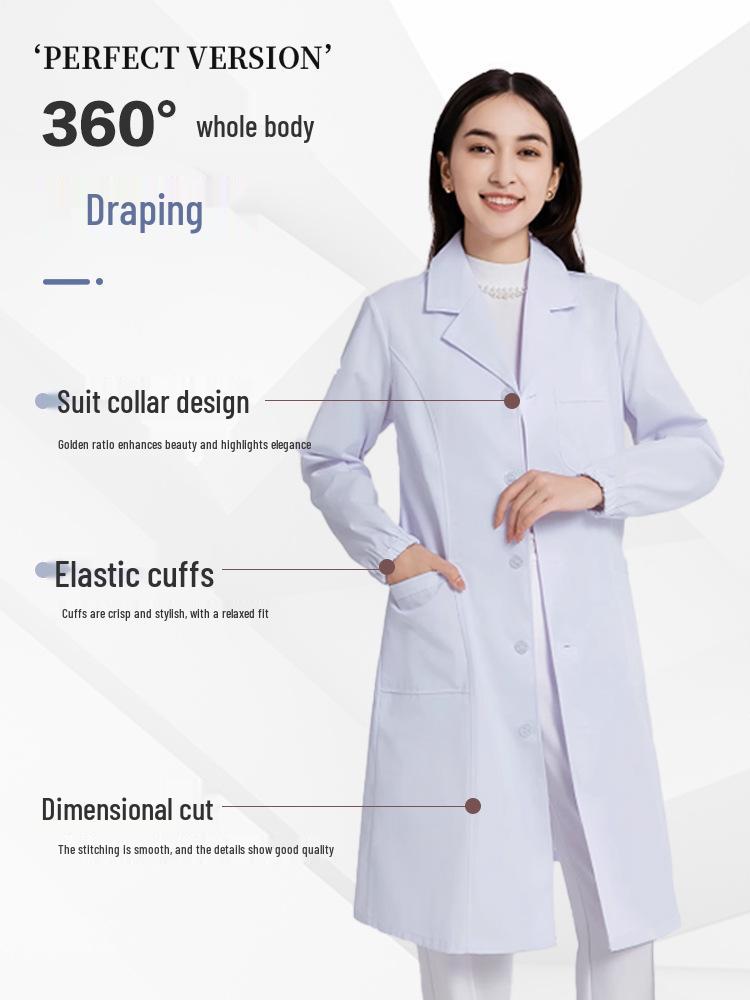 Unisex White Coat for Doctors, Students, and Laboratory Professionals - Long and Short Sleeve Options