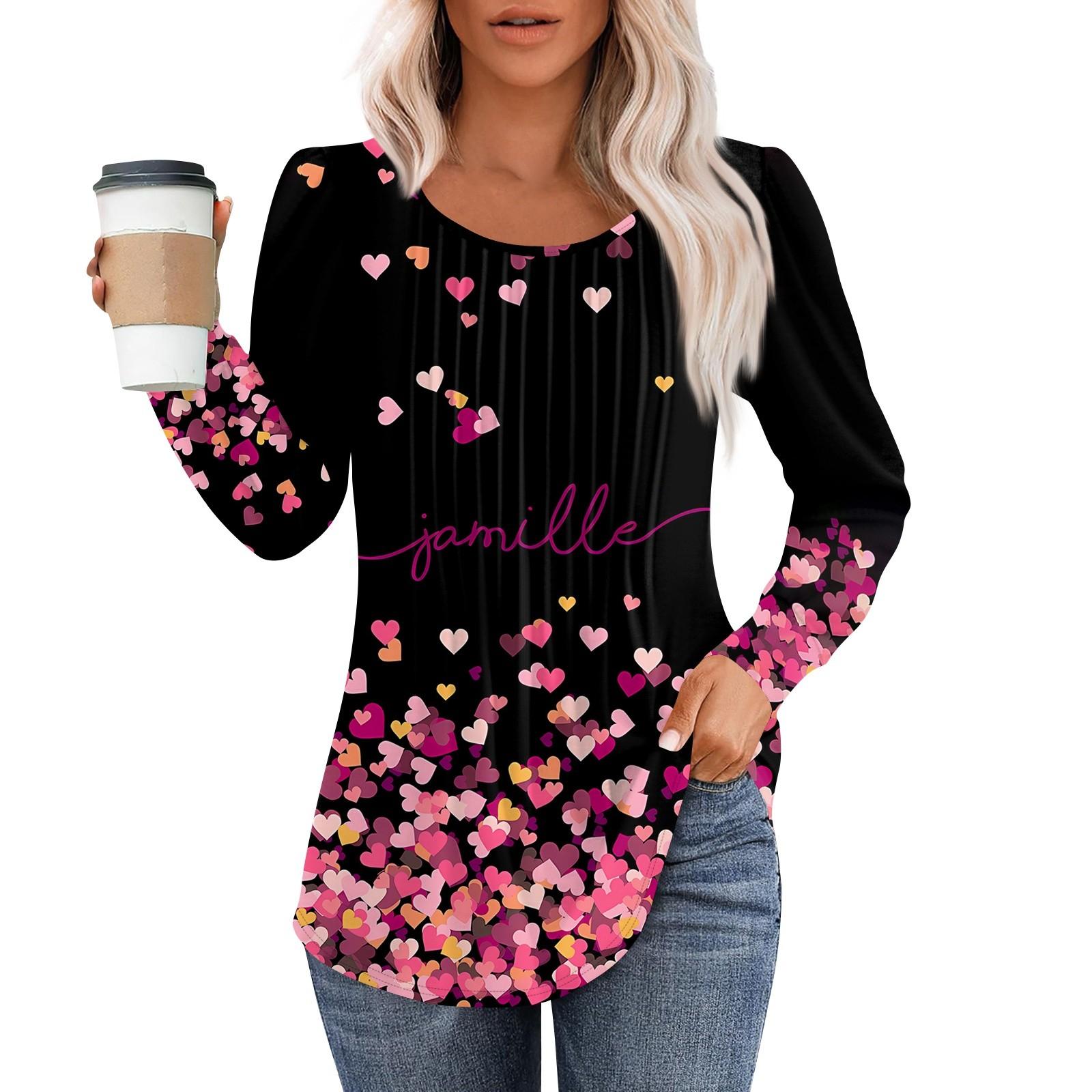 

Рубашки с длинным рукавом для женщин, топы, нарядные повседневные блузки, плиссированные топы-туники с круглым вырезом M