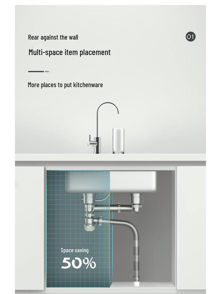 304 Stainless Steel Double Bowl Kitchen Sink with Deodorant Drain Pipe