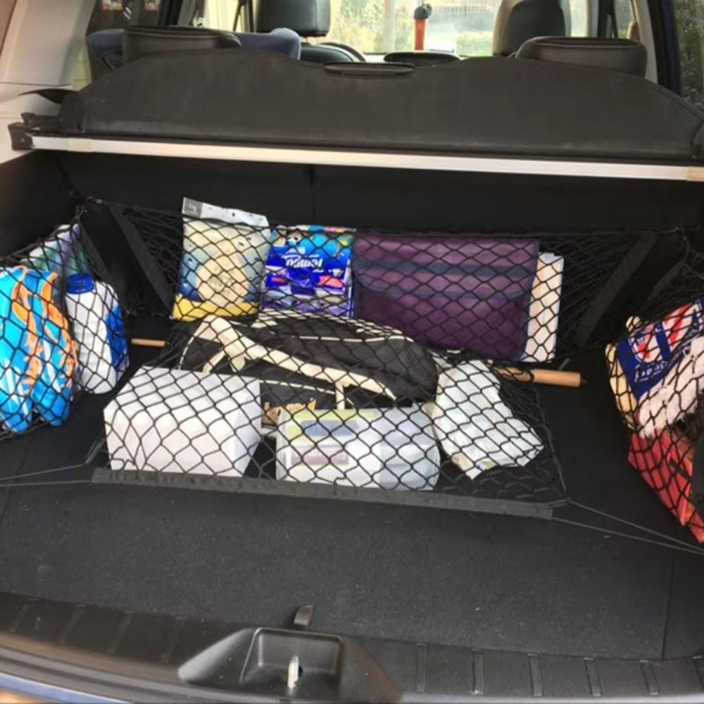 Double Layer Cargo Net Adjustable Car Mesh Storage Bag Luggage Mesh Net  Back Rear Seat