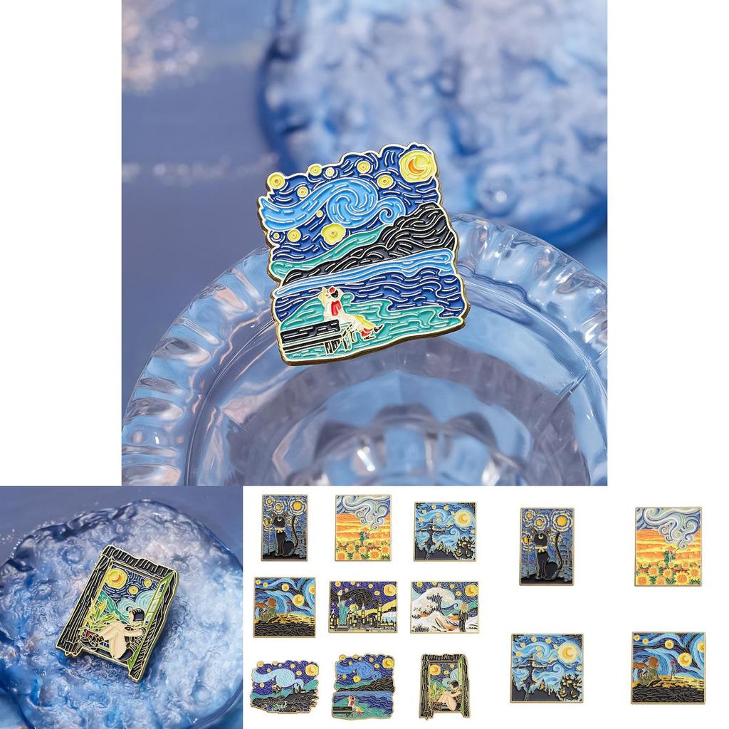 Unique Cartoon Inspired Artistic Brooch With Dreamy Starry Sunflower Design For All