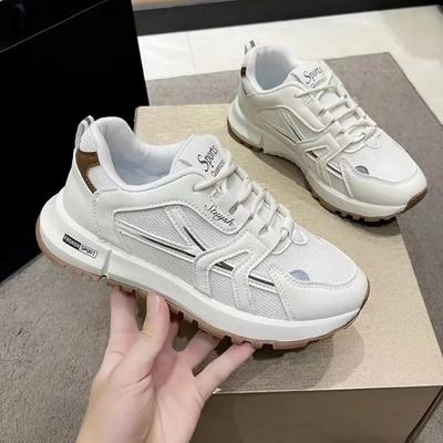 Sommer-Sneaker Elegante Weiße Damen-Freizeitschuhe Dicksohlige Atmungsaktive Outdoor-Schuhe Damen Neue Netz-Plateau-Sportschuhe