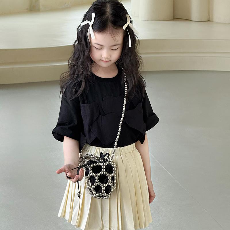 Chain Body Pearl Single Shoulder Bucket Bag With Light Load Feature Purse School