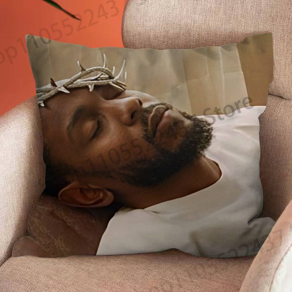 Rapper KKendrick Lamar Cartoon Printing Pillowcase Customized Pillow Cover for Sofa Home Decor