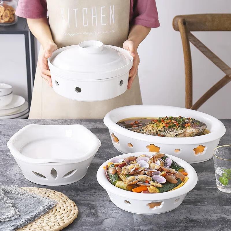 Huihuang Ceramic Warming Fish Plate Set with Stove