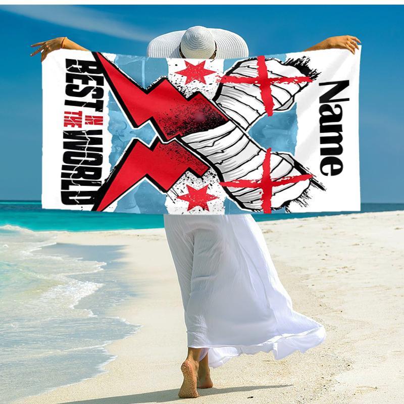 Personalized Customized Proof Beach Towel with CM Punk Pattern - Soft, Absorbent, Quick-drying, Perfect Swimming, Camping&bathing