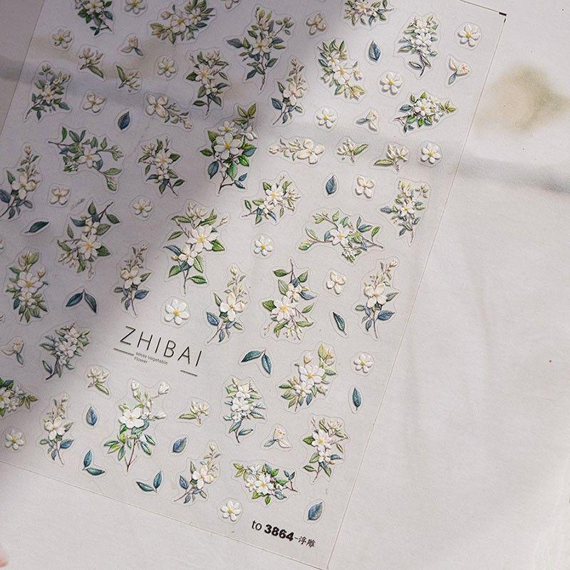 

Shell Nail Sticker Tomoni Fresh Flower Branch Jasmine Embossed Jasmine 3864