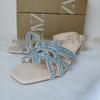 Women's European & American Rhinestone Chunky Heel Sandals - Summer 2025