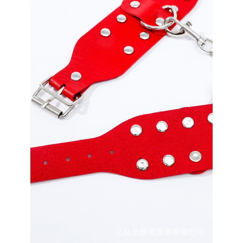 Sex Toy Sexy Leather Handcuffs Footcuff Toy Training Bondage and Discipline Game Props Cross-Border Factory Direct Sales