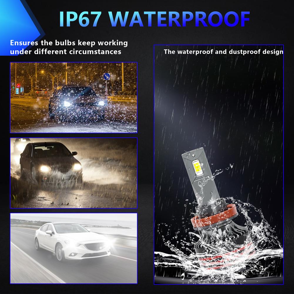 A3 LED Bulbs 10-32V 60W 6000LM 6000K High Brightness Headlight Conversion Kit IP68 Waterproof Pack Of 2