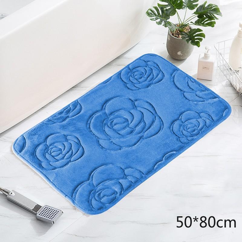 Tappetino da bagno con rose in rilievo Tappetino da bagno antiscivolo nel lavabo Vasca da bagno Tappeto da pavimento laterale Doccia Zerbino Memory Foam 3D Pad
