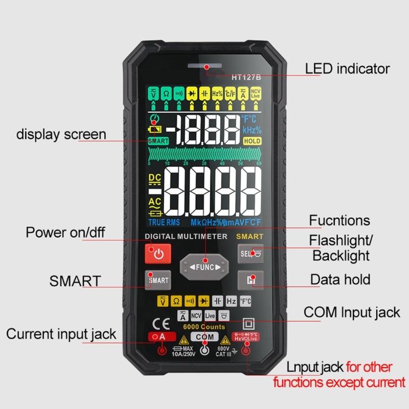 Digital Miniature Multimeter Voltage Current Resistance Capacitance Tester for Electrical Testing Electricians Students