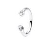 S925 silver new silver bow ring pink color black fashionable niche high-end women's jewelry