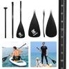 3-Piece Stand Up Paddleboard Paddles Adjustable Length SUP Surfpaddle Aluminum Alloy Single Head Paddle for Canoe Kayaking