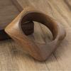 Bohemia Style Fashion Fashion Square Ethnic Style Brown Wood Stylish Wide Bracelet Retro Hand Jewelry