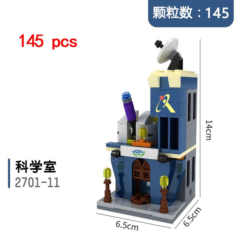 City Miniature Views Mini Street Coffee Shop Model Building Blocks Kits Bricks Kids Toys Girls Boys Flower Food Retail Store