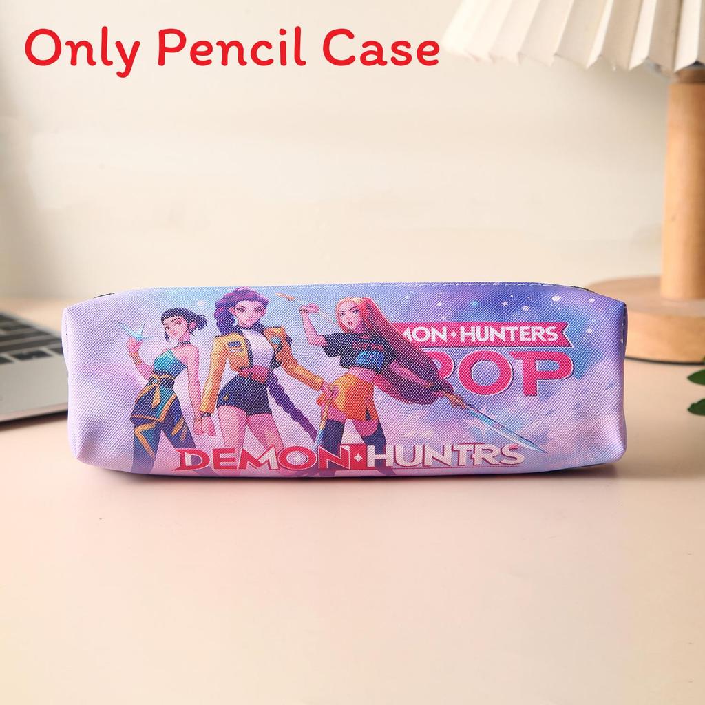 Kpop Demon Hunters Pen Case Large Capacity Pu Storage Bag For Students And Office Use