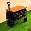 KIYERSY 7-inch Tank Wheel Camping Cart with Aluminum Roll-up Table