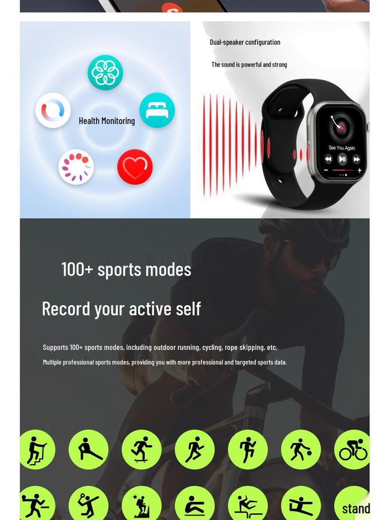 Smartwatch S10: Wielofunkcyjny zegarek Bluetooth z NFC, śledzeniem aktywności sportowej, monitorowaniem stanu zdrowia i płatnościami Alipay.