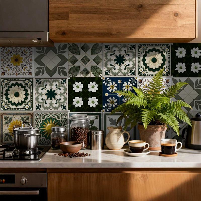 24pcs 15x15cm Tile Decorative Sticker PVC Self Adhesive Wallpaper