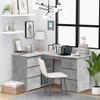 VidaXL Corner Desk Concrete Grey 145x100x76 Cm Particleboard