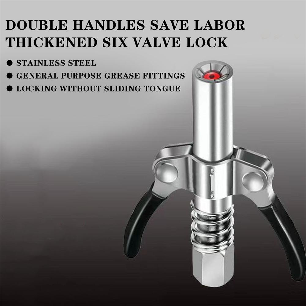 Grease Gun Coupler Oil Injector Grease Pump 40cm Spring Hose Locknlube Quick Release Lock and Lube Oil Injection Nozzle 1/8” NPT