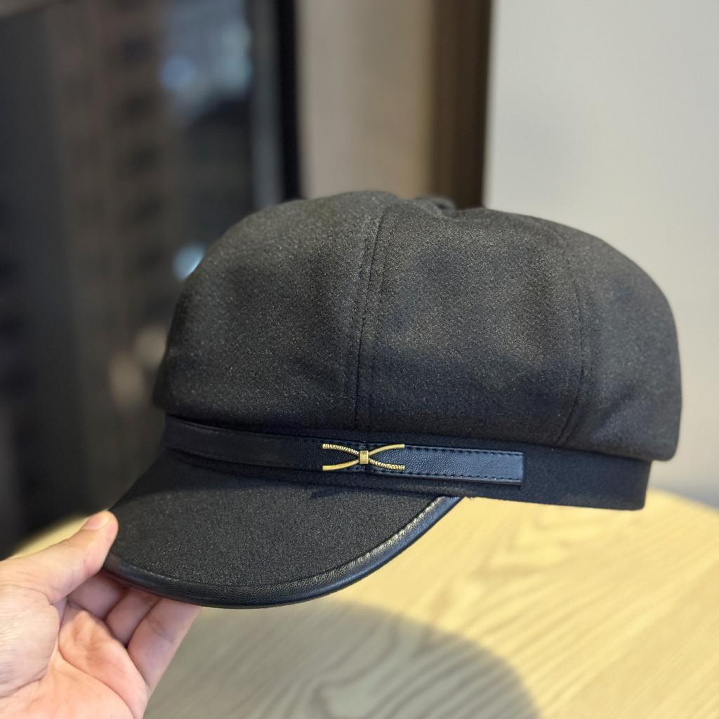 Nowy brytyjski styl retro jesienno-zimowy zagęszczony wełniany ośmiokątny kapelusz damski spersonalizowany beret modny kaszkiet kapelusz malarza