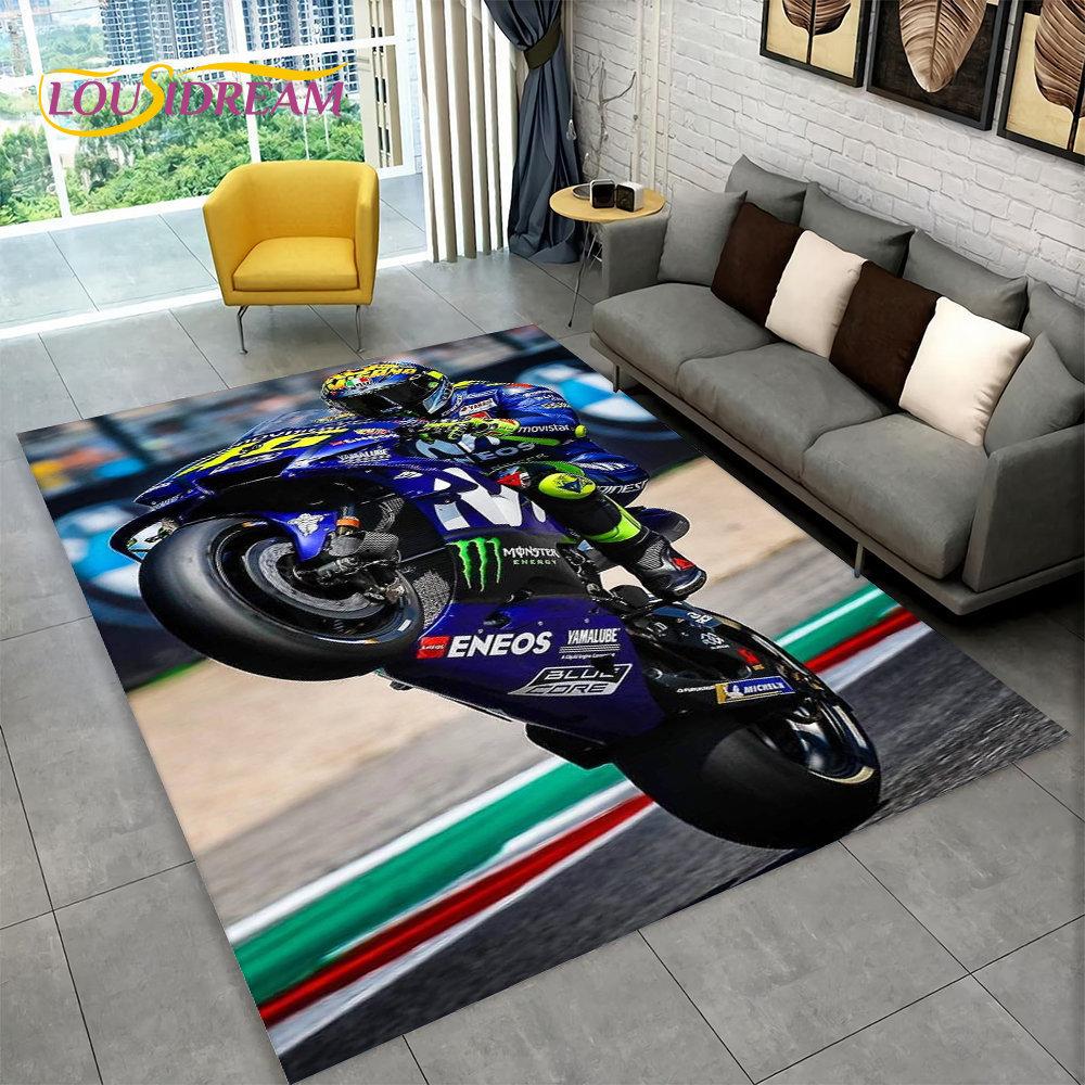 3D Motorcycle Racing Carpet Family Living Room Bedroom Decoration Door Mat Playroom Children Play Non-Slip Floor Mat