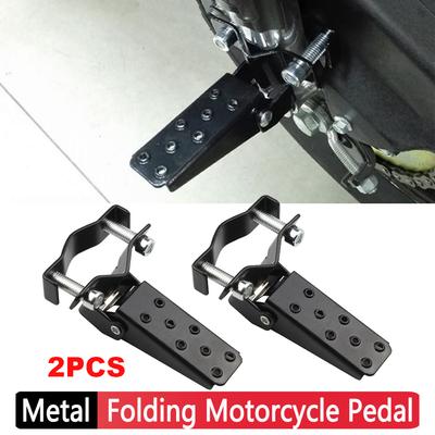 1/2Pair Motorcycle Rear Pedal Metal Folding Footrests Pedals Passenger Footrest Pegs Foot Motorbike MTB BMX Bike Modified Parts