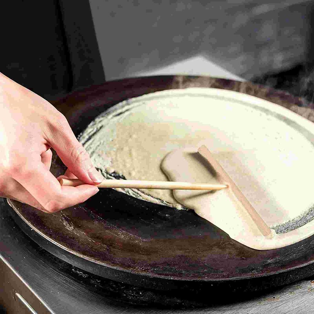 4pcs Wooden Crepe Spatula Set Light Weight Non Scratch Kitchen Pie Tools Dosa Rake For Crepe Maker Tool Safe For Non Stick Pan