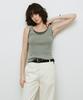 MONGDOL [Set] Layered Ribbed Knit Sleeveless Green Mdkt117Green