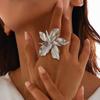 Vintage Big Flower Ring For Women Irregular Metal Punk Finger Ring Party Jewelry Gifts