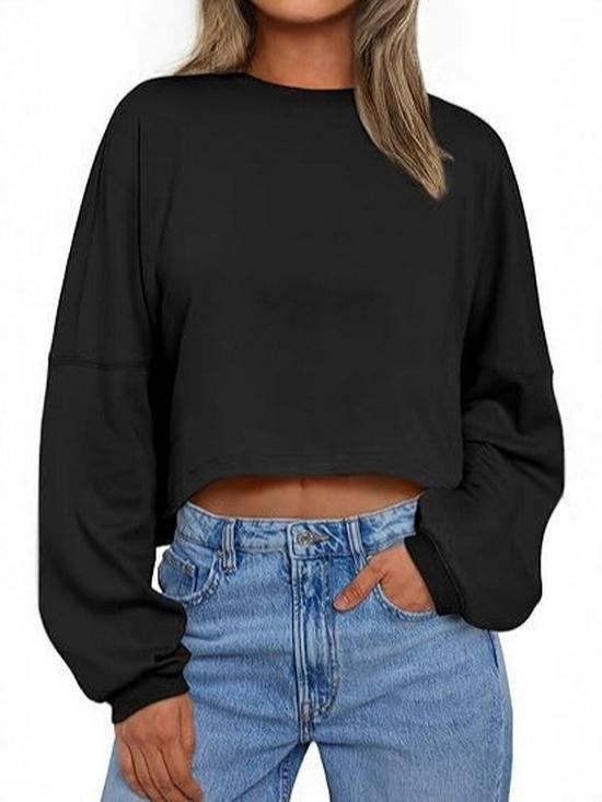 Women's Urban Style Autumn Polyester Pullover: Round Neck, Long Sleeve, Loose Fit