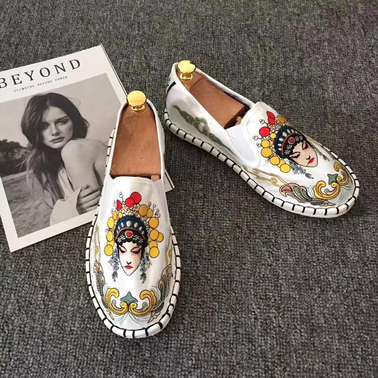 Old Beijing Cloth Shoes Embroidery Flower Social Guy Male Moccasin-Gommino Student Casual Shoes National Chinese Style