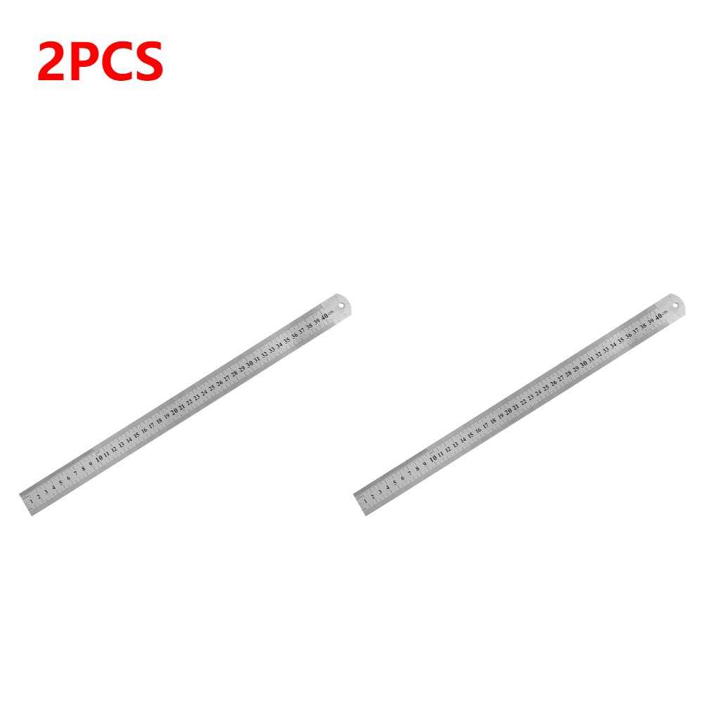 10-1Pcs 15-50cm Stainless Steel Metal Straight Ruler Ruler Tool Precision Double Sided Measuring Drafting Accessory Hand Tool