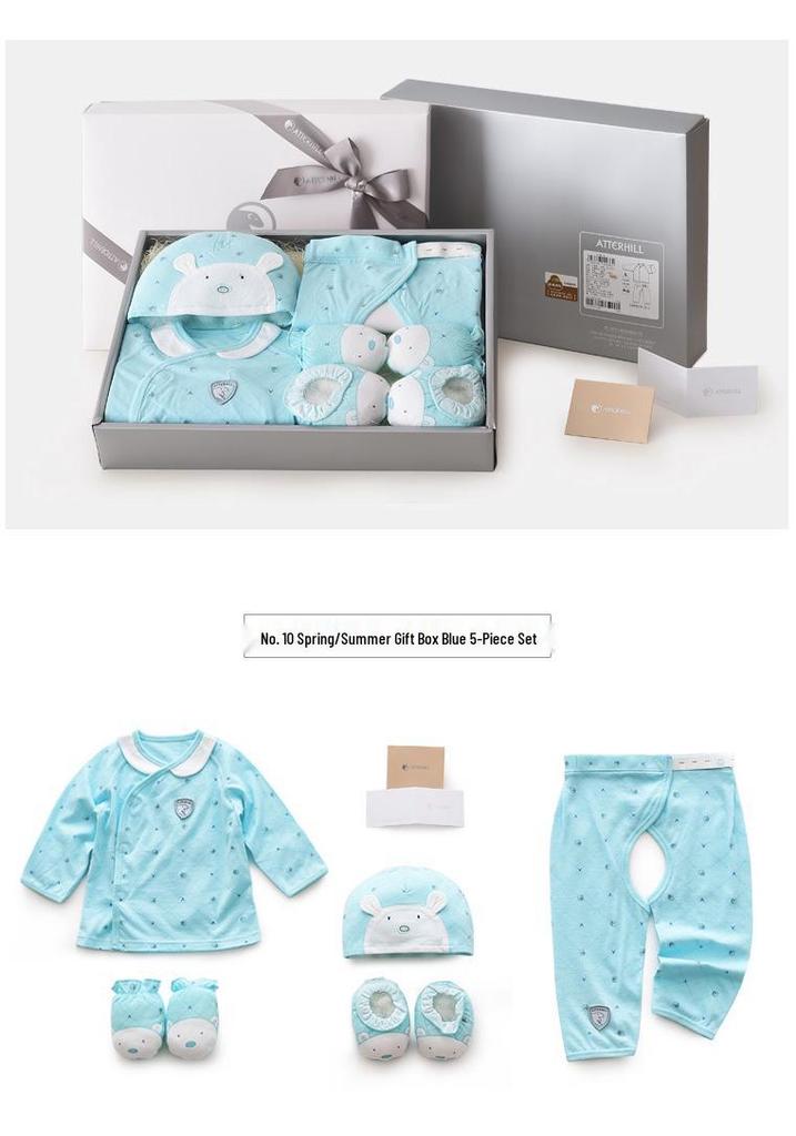 Four Seasons Baby Gift Box: Pure Cotton Clothes & Supplies for 100 Days & Full Moon Celebrations.