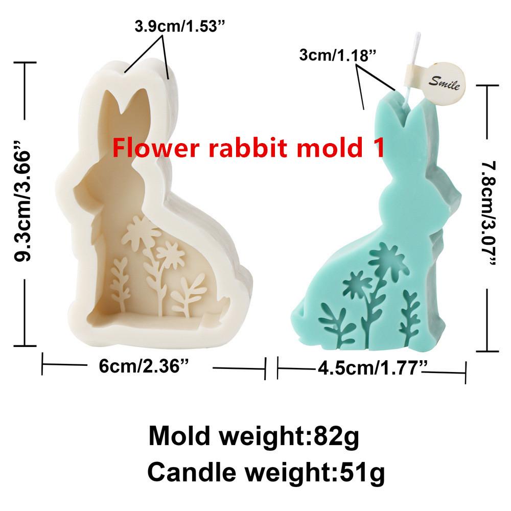 

Easter Relief Flower Rabbit Silicone Candle Mold DIY Animal Aromatherapy Plaster Bunny Candle Mold Home Decoration