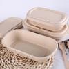 Deshangyuan 700ml Sugarcane Pulp Disposable Meal Boxes with Lids, 50-Pack