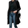 2024 Autumn/Winter Women's Long Wool Coat with Hidden Buttons - European/American Style